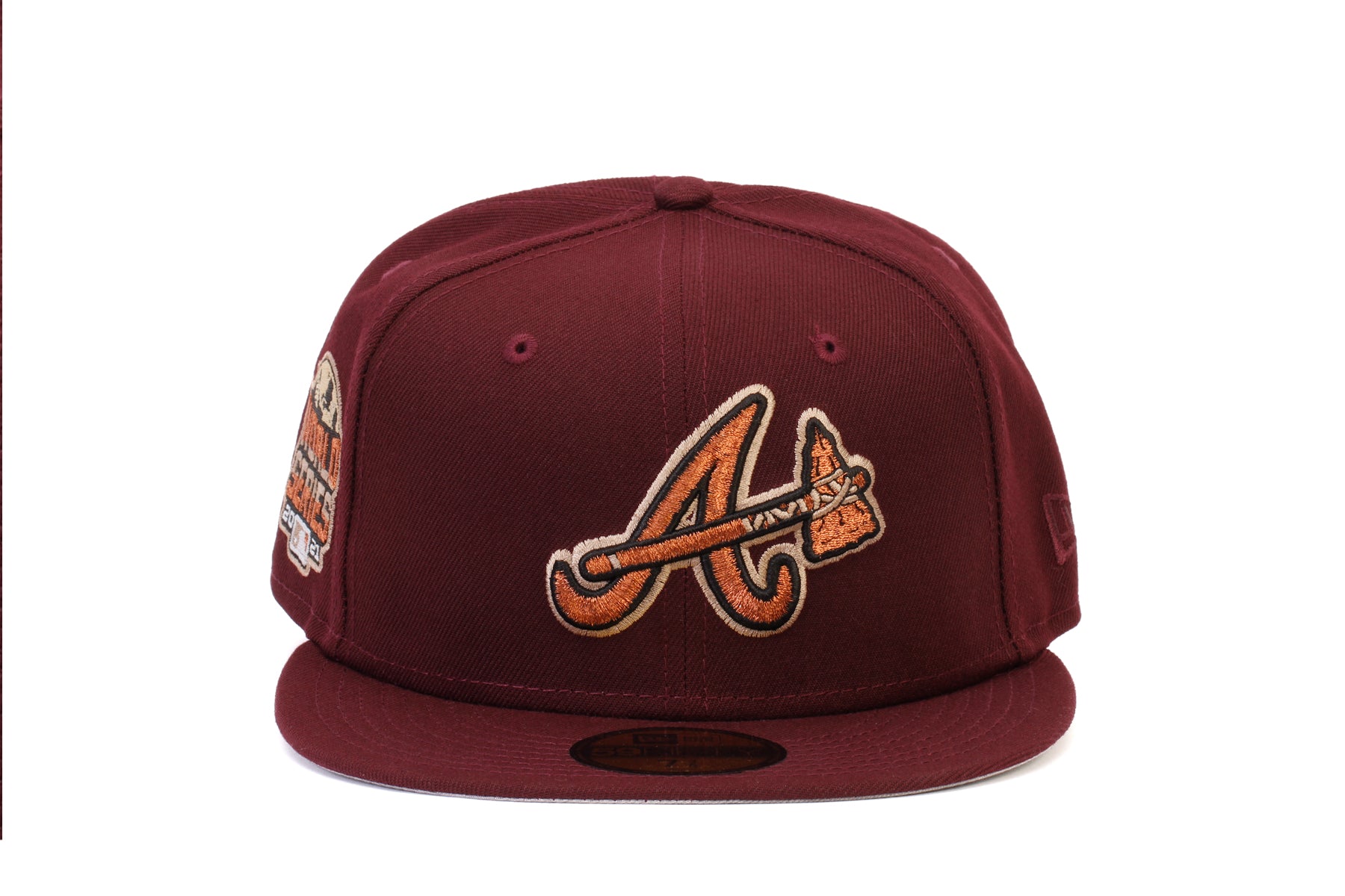 New Era 59FIFTY Fitted Atlanta Braves 2021 World Series Side Patch 7 / Marron/Grey