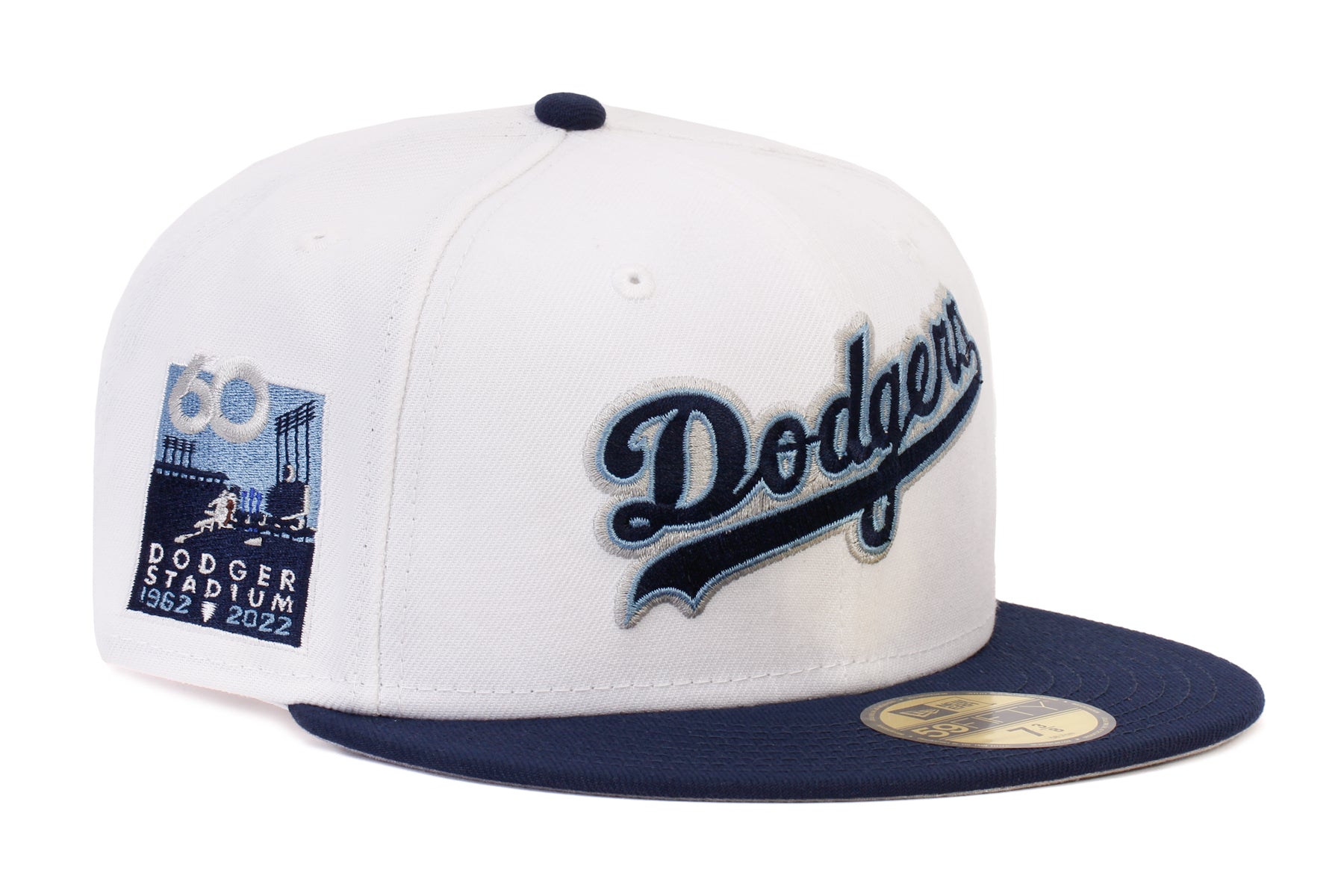 New Era 59FIFTY Fitted La Dodgers 60th Anniversary Side Patch 7 / White/Ocean Blue