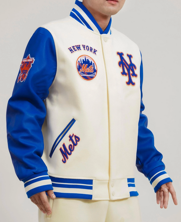 NEW YORK METS RETRO CLASSIC RIB WOOL VARSITY JACKET (ROYAL/ORANGE/ROYA –  Pro Standard