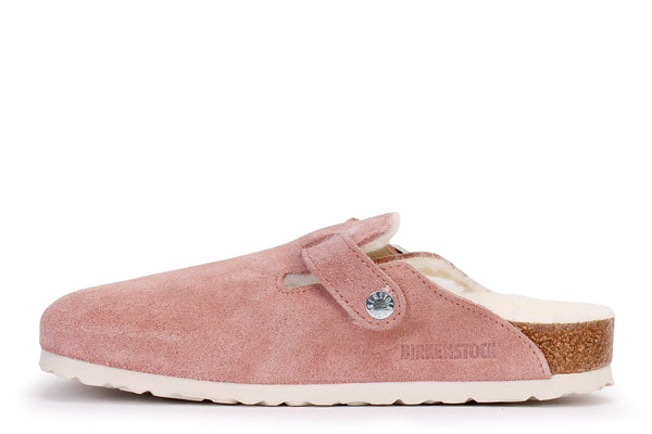  Birkenstock Women's Boston Shearling Clogs, Pink Clay/Natural,  6 Medium US