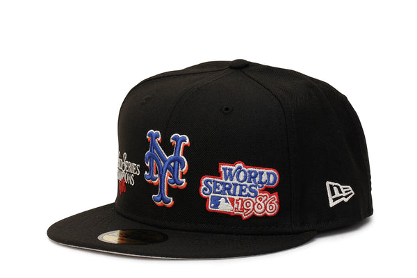 New Era York Mets Black 1986 World Series Champions 59FIFTY Fitted Hat