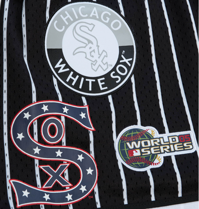 Men's Mitchell & Ness Black Chicago White Sox Cooperstown Collection 2005 World Series City Mesh Shorts