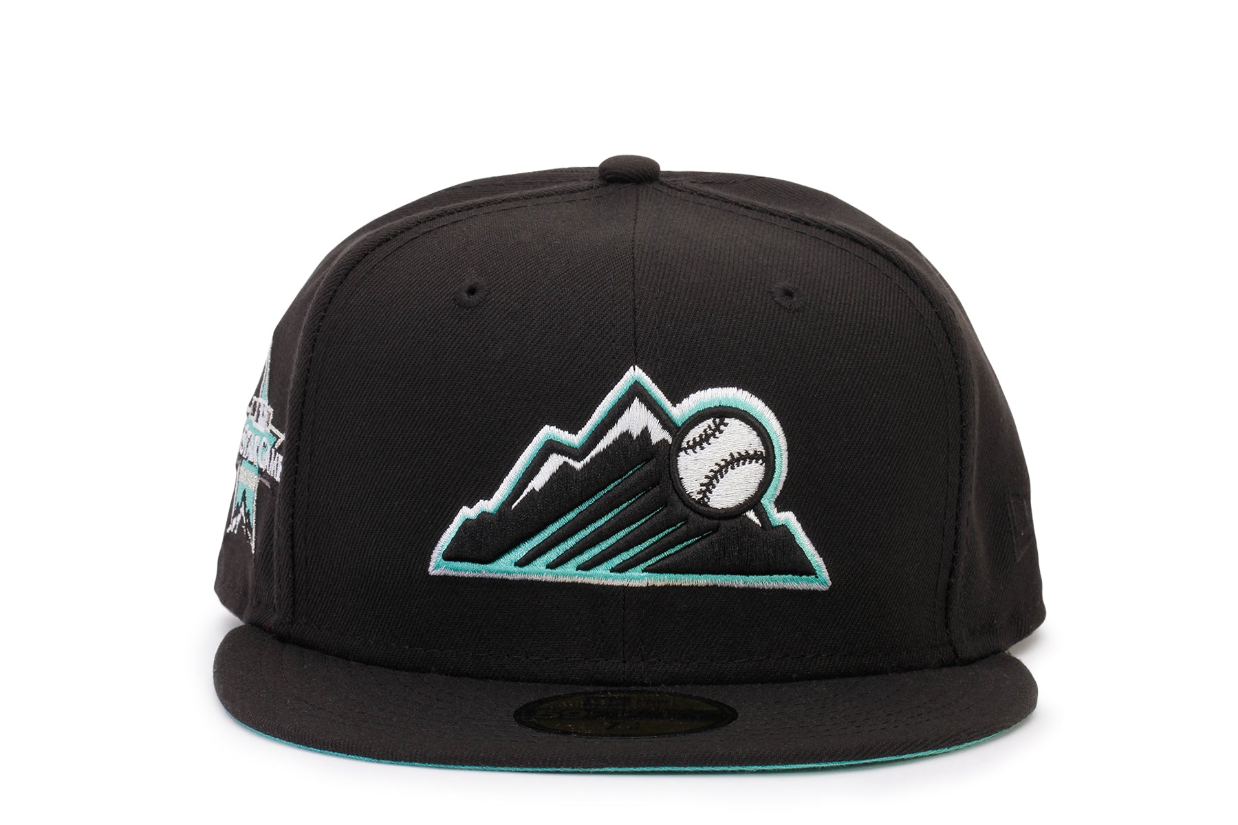 Off White Colorado Rockies Black Visor Mint Green Bottom 2021 All Star Game Side Patch New Era 59FIFTY Fitted 71/2